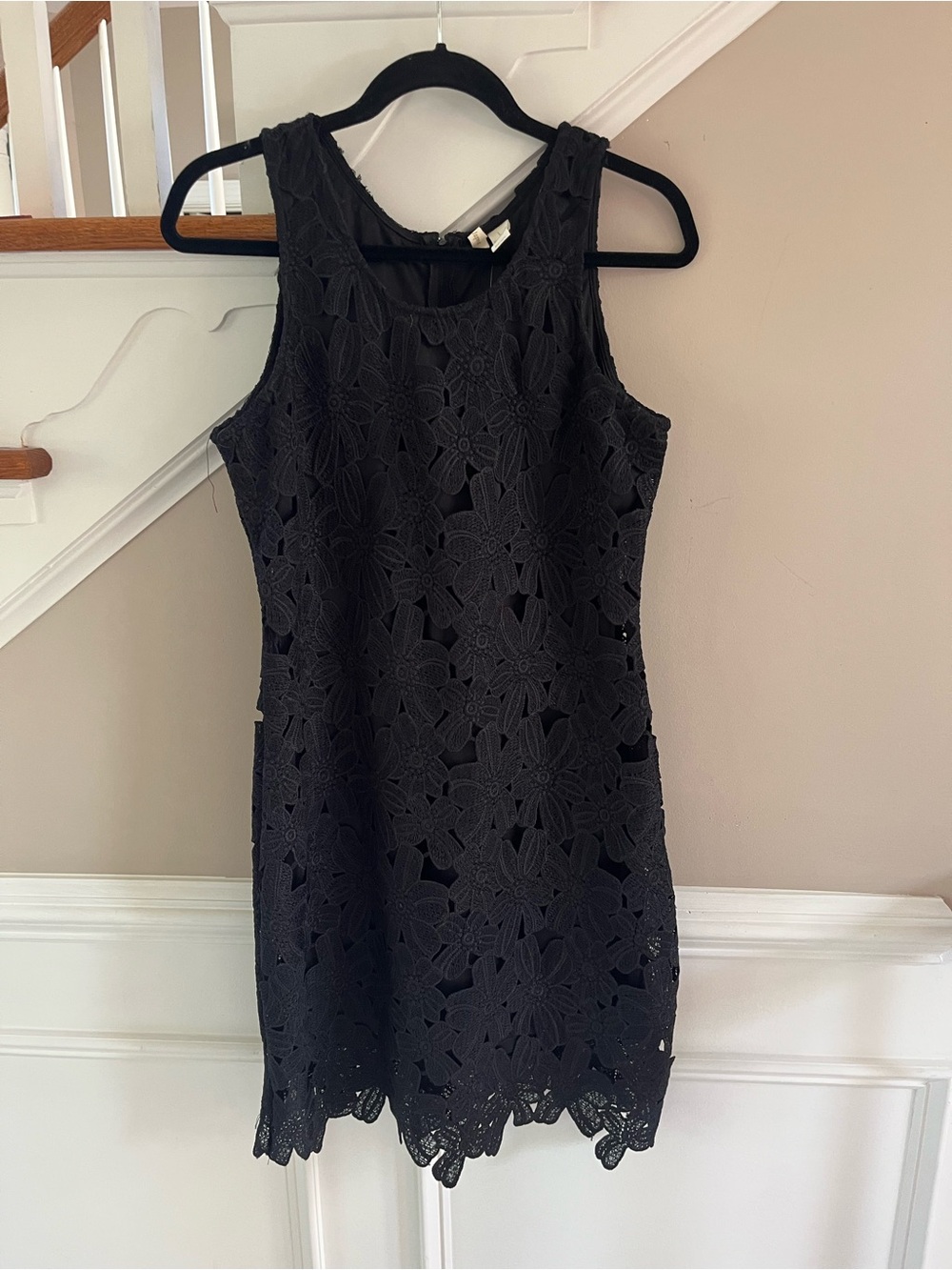 Japna Black Floral Lace Mini Dress